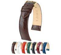 Hirsch Uhren-Lederarmband Crocograin M 18 mm Braun 12302810-1-18