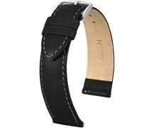 Hirsch Uhren-Lederarmband Forest L 20 mm Schwarz 17920250-2-20