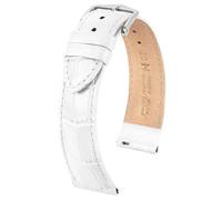 Hirsch Uhrenarmband Leder Louisianalook L 20 mm Weiß 03427000-2-20