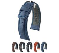 Hirsch Unisex Alligator Style Uhrenarmband - Grand Duke - 22 mm - blau