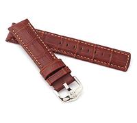 HIRSCH Unisex Alligator Style Uhrenarmband Modell Grand Duke Größe Uhr 22 mm/Schließe 20 mm, Farbe Goldbraun
