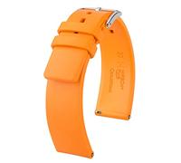 HIRSCH Unisex Caoutchouc Uhrenarmband Modell Pure 20 mm Orange
