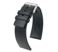 Hirsch Unisex Caoutchouc Uhrenarmband Modell Pure 20 mm Schwarz
