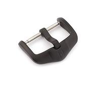 HIRSCH Unisex Dornschließe für Uhrenarmbänder L316 Edelstahl Modell Active 20 mm Schwarz (PVD), matt