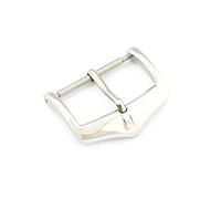 HIRSCH Unisex Dornschließe für Uhrenarmbänder L316 Edelstahl Modell Classic 18 mm Silberfarben, poliert