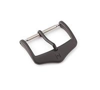 HIRSCH Unisex Dornschließe für Uhrenarmbänder L316 Edelstahl Modell Classic 22 mm Schwarz (PVD), matt