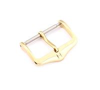 HIRSCH Unisex Dornschließe für Uhrenarmbänder L316 Edelstahl Modell Tradition 16 mm Goldfarben, poliert