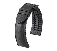 HIRSCH Unisex Performance Uhrenarmband Modell Leaf 22 mm Schwarz