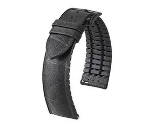 HIRSCH Unisex Performance Uhrenarmband Modell Leaf 22 mm Schwarz