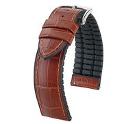 HIRSCH Unisex Performance Uhrenarmband Modell Paul 18 mm Goldbraun