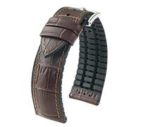 HIRSCH Unisex Performance Uhrenarmband Modell Paul 24 mm Braun