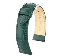 HIRSCH Unisex Uhrenarmband Alligator Style Modell Duke 18 mm Grün