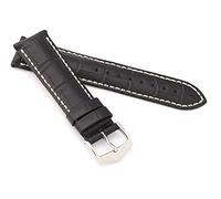 HIRSCH Unisex Uhrenarmband Alligator Style Modell Modena 22 mm Schwarz