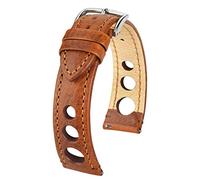 HIRSCH Unisex Uhrenarmband Büffelkalb Modell Rally 18 mm Goldbraun