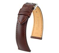 HIRSCH Unisex Uhrenarmband Kalbsleder Modell Siena 18 mm Braun