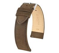 HIRSCH Unisex Uhrenarmband Nubukleder Modell Osiris 22 mm Braun