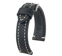 HIRSCH XL Herren Uhrenarmband Sattelleder Modell Liberty 20 mm Schwarz