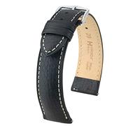 HIRSCH XS Damen Uhrenarmband Büffelkalb Modell Boston Farbe Schwarz, Größe Uhr 18 mm/Schließe 16 mm