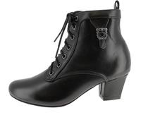 Hirschkogel Damen Trachten Stiefelette Trachtenstiefel, schwarz, 41 EU