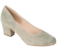 Hirschkogel Pumps Viktoria Veloursleder | Trachtenpumps mit süßem Lochmuster | Damen (Salbei, EU Schuhgrößensystem, Erwachsene, Damen, Numerisch, M, 38)