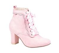 Hirschkogel Trachten-Stiefeletten Paulina | Absatzschuhe Damen | Trachtenschuhe rosa Gr. 36