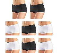 HIS Damen Pantys | 8 Stück | Unterhosen H.I.S Hipster Slips | auch große Größen (42, 4 x schwarz | 4 x weiß)
