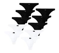 HIS Herren Strings Slips H.I.S knapp geschnitten Baumwolle | 10er Pack (L | 6, 6 x schwarz + 4 x weiß)