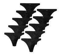 HIS Herren Strings Slips H.I.S knapp geschnitten Baumwolle | 10er Pack (XXL | 8, 10 x schwarz)