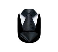 HISDERN Krawatten für Herre Schwarze Beerdigung Hochzeit Krawatte mit Einstecktuch Set Formal Elegante Klassische Business