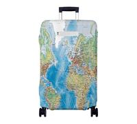 Hiseng Kofferschutzhülle Elastisch, Koffer Schutzhülle für 18-32 Zoll Gepäck Kofferhülle Waschbarer Reisetrolley, Weltmuster Luggage Cover Gepäckabdeckungen (Blau,XL)