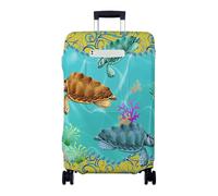 Hiseng Kofferschutzhülle Elastisch, Koffer Schutzhülle für 18-32 Zoll Gepäck Kofferhülle Waschbarer Reisetrolley, Meeresschildkröte Luggage Cover Gepäckabdeckungen (Seeblau,L)