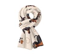 Hiseng Schal Damen Herbst Winter Kuschelig Warm Elegant Halstuch Schultertuch Herbstschal Winterschal Dackel Hund 3D Scarf Weihnachtsgeschenk für Abendkleid, Damen, Party (175x45cm,Herz)