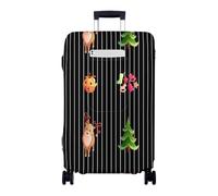 Hiseng Weihnachten Kofferschutzhülle Elastisch, Koffer Schutzhülle für 18-32 Zoll Gepäck Kofferhülle Waschbarer Reisetrolley, Luggage Cover Gepäckabdeckungen (Schwarze Linien,L)