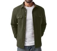 Hisir Herren Cordhemd Hemdjacke gefüttert Overshirt Langarm Fleece | Cord Hemd Jacke für Männer, warmes Innenfutter, zwei Brusttaschen mit Klappe, Umlegekragen, Herbst und Winter, waschbar