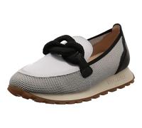 Hispanitas Damen Slipper Loira aus Echtleder und Textil Mesh in schwarz/Weiß mit Wechselfußbett. schwarz/weiß Gr. 39