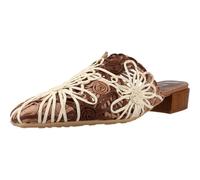 HISPANITAS - Elegante Clogs mit Blockabsatz, breite Holzoptik, Blumenmuster, durchbrochen für: Damen, Naturell, 41 EU