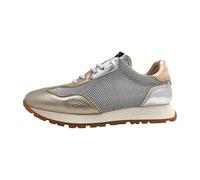 HISPANITAS Sneakers aus Leder mit elastischem Kordelzug, Gummisohle, Netz, Hohlraum, Wildleder, Nubuk, für Damen, silber, 41 EU