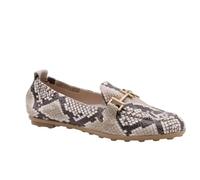 HISPANITAS - Mokassinschuh aus Leder, nautisch verziert mit Kette, dünne Gummisohle, klassisch, ohne Schnürsenkel, für Damen, Taupe, 38 EU