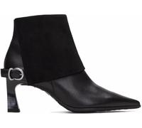 Hispanitas Paris Damen Klassische Stiefeletten Leder und Veloursleder | Stiefeletten, black, Schwarz, Reißverschluss, Schnalle an der Außenseite, Damen, Schuhe
