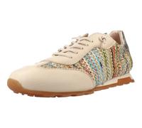 HISPANITAS Sportschuhe, Leder-Sneaker mit elastischem Kordelzug, Keilabsatz, Gummisohle, Netz, durchbrochen, mehrfarbig für Damen, Weiß, 38 EU