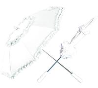 Historischer Regenschirm mit Rüschen 72 cm | OS - Weiß | Wir machen Party.de |