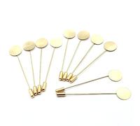 Hitefu 60 Stück flache, runde Anstecknadeln zum Basteln, goldfarbene Sicherheitsnadeln, Brosche, Anstecknadeln, Anzug, Hut, Krawattennadel, Schal, Abzeichen für DIY-Kostüme