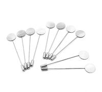 Hitefu 60 Stück flache, runde Anstecknadeln zum Basteln, silberfarbene Sicherheitsnadeln, Brosche, Anstecknadeln, Anstecknadel, Nadel, Anzug, Hut, Krawattennadel, Schal, Abzeichen für DIY-Kostüme