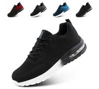 Hitmars Laufschuhe Herren Sportschuhe Damen Turnschuhe Joggingschuhe Sport Schuhe Luftkissen Running Atmungsaktiv Gym Sneaker Fitness Trailrunning Schwarz-Weiß EU 42