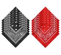 Hitopin Bandana Kopftuch Herren, 24 Stücke Bandana Damen Herren, Paisley Muster Headwear, Bandanas mit Paisley Muster, Headwear Haar Schal, Nickitücher Kopftuch Halstuch Männer (54cm x 54cm)