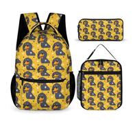 Hixingo 3er Set Schulranzen mit Isolierte Kühltasche und Federmäppchen (Süßer Hund 10,One Size)