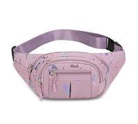 Hixingo Bum Bag for Men Women Waterproof, Bumbag Large with Zipper Lightweight Waist Pack with Adjustable Belt for Sports Running Hiking Walking Travel (Lila,35x14x5cm)
