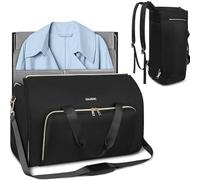 Hixingo Handgepäck-Kleidersack, Umwandelbarer Anzugtasche Rucksäcke Kleidersack, Weekender Nachttasche mit Schuhbeutel, die 2-in-1-Hängekoffer-Reisetaschen, für Reisen Koffer (Schwarz)
