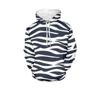 Hixingo Kapuzenpullover Hoodie Herren, Zebra Drucken Hoodie Damen Unisex Oversized Langarm Pullover mit Drawstring und Kängurutasche Pullover Sweatshirt Casual Kapuzenpulli