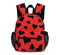 Hixingo Kinderrucksack, 3D Liebesherz Rucksack Kinder, Kindergartenrucksack für Mädchen/Jungen 3-10 Jahr, Kinderrucksack, Grosse Rucksack, Schulranzen für Schule (Rot 01)